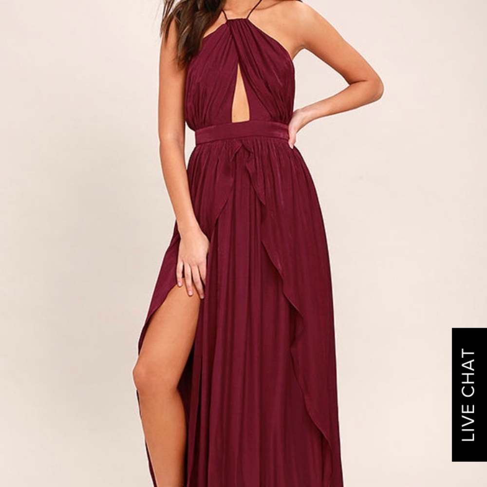 LULUS burgundy maxi formal dress